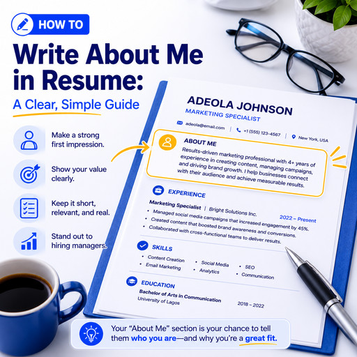 how to write about me in resume